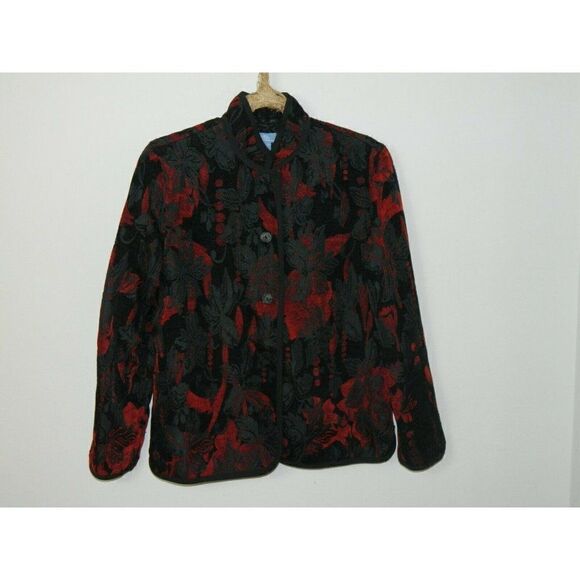 Napa Valley Blazer Jacket Reversible Red and Black Tapestry Size Medium - Picture 9 of 11